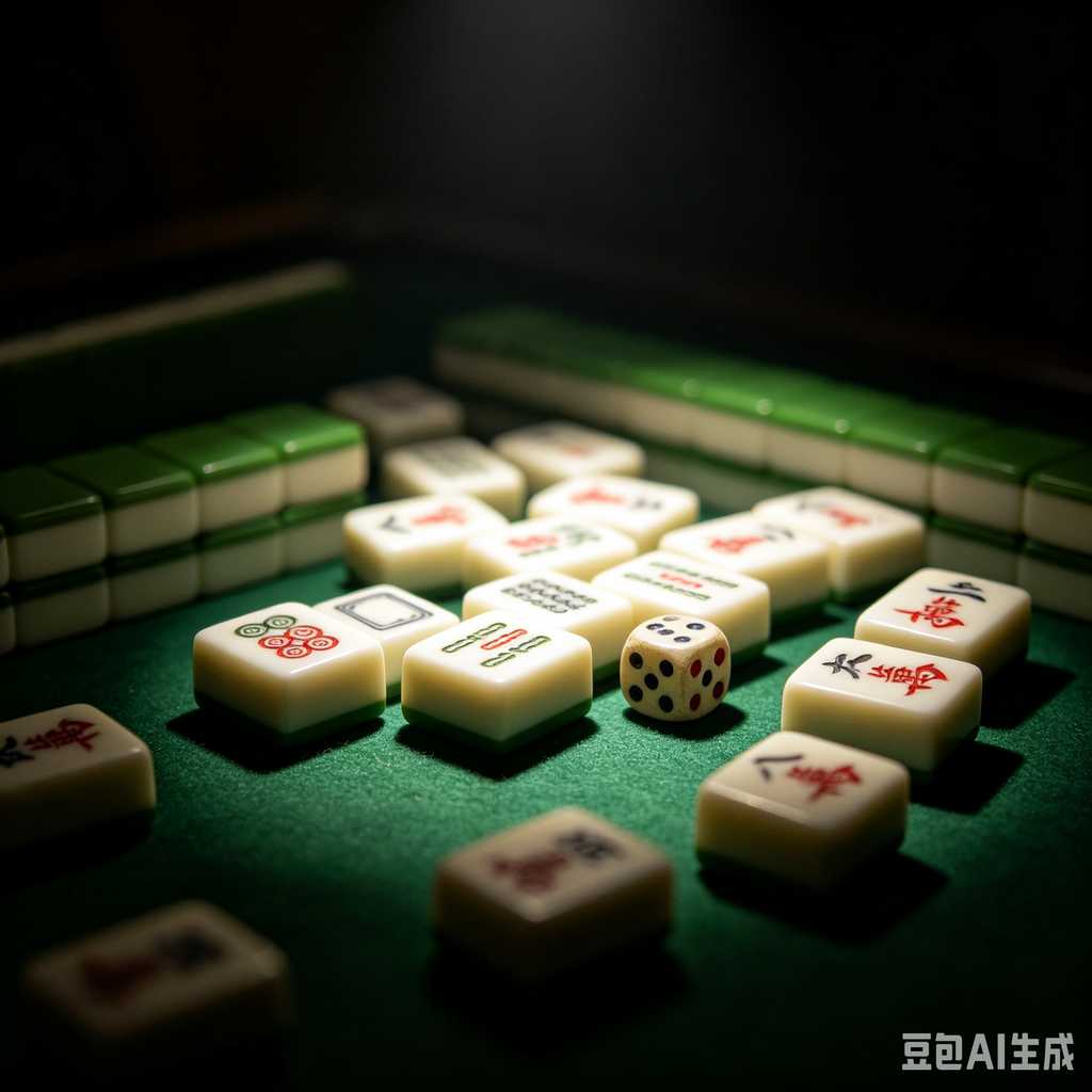 mahjong set with dice and chips